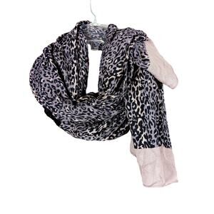 Curations Caravan Animal Print Scarf al Print 28" x 80" Gray and Black